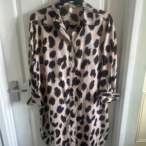 Leopard Print Button-Up Shirt